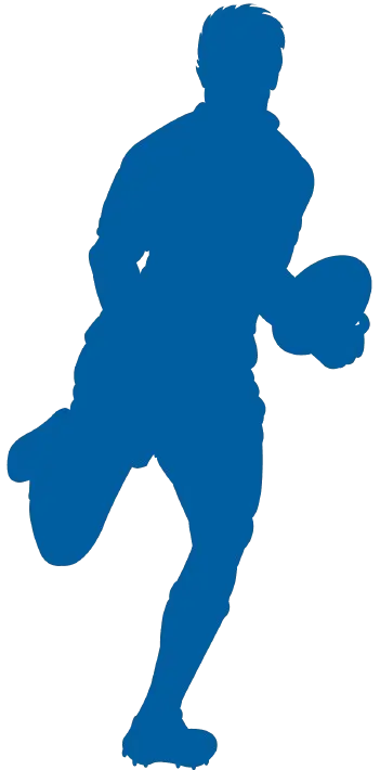 Rugby player running with ball